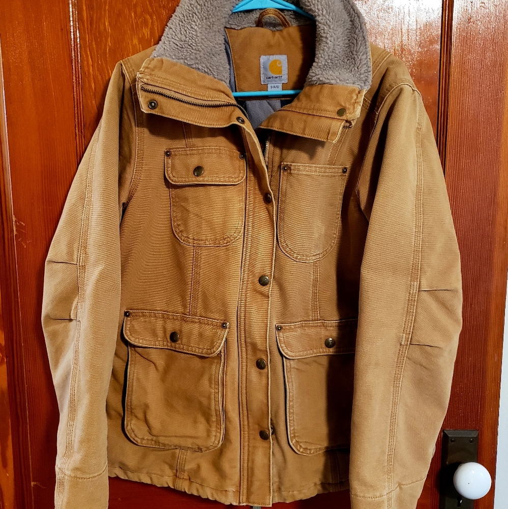 Carhartt Weathered Duck Wesley Coat- Fleece Lined Size Small